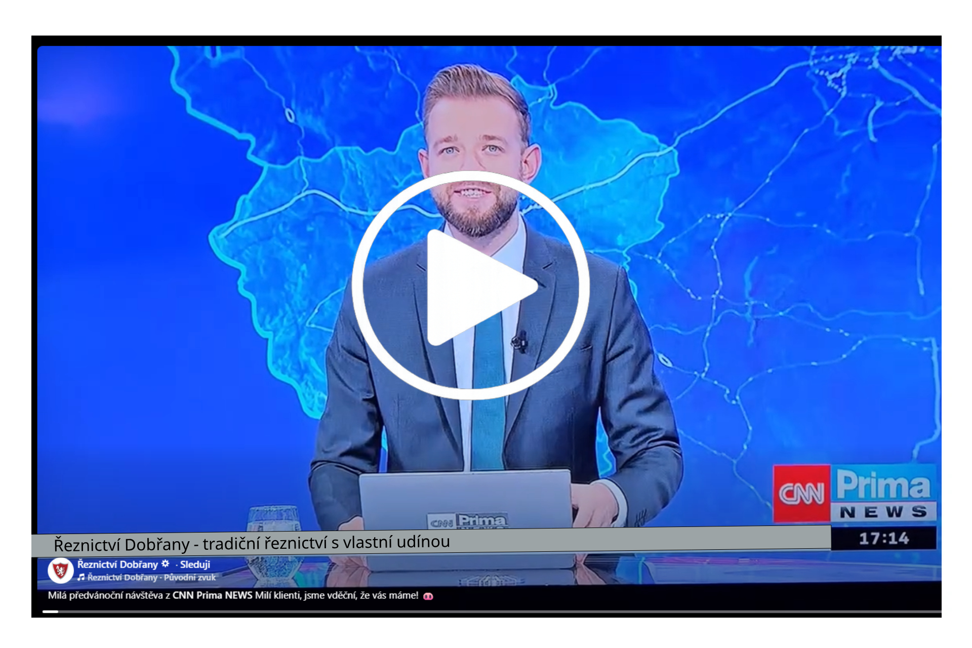 Milá návštěva z CNN Prima NEWS u nás v řeznictví